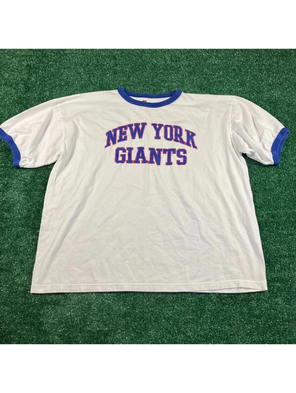 New York giants NFL blue/white ringer short sleeve shirt size 2XL